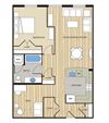 1 Bed1 Bath Den 820sf Floor Plan 1 Bed1 Bath Den 820sf Floor Plan at Clayborne Apartments, Virginia, 22314